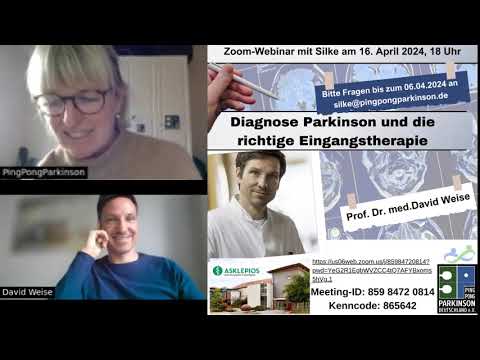 "Diagnose Parkinson und die richtige Eingangstherapie" - Webinar v. 16.04.2024 mit Prof. Dr. Weise