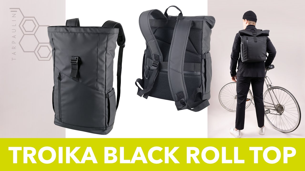 Roll Top Rucksack | TROIKA BLACK ROLL TOP | BBL51/BK