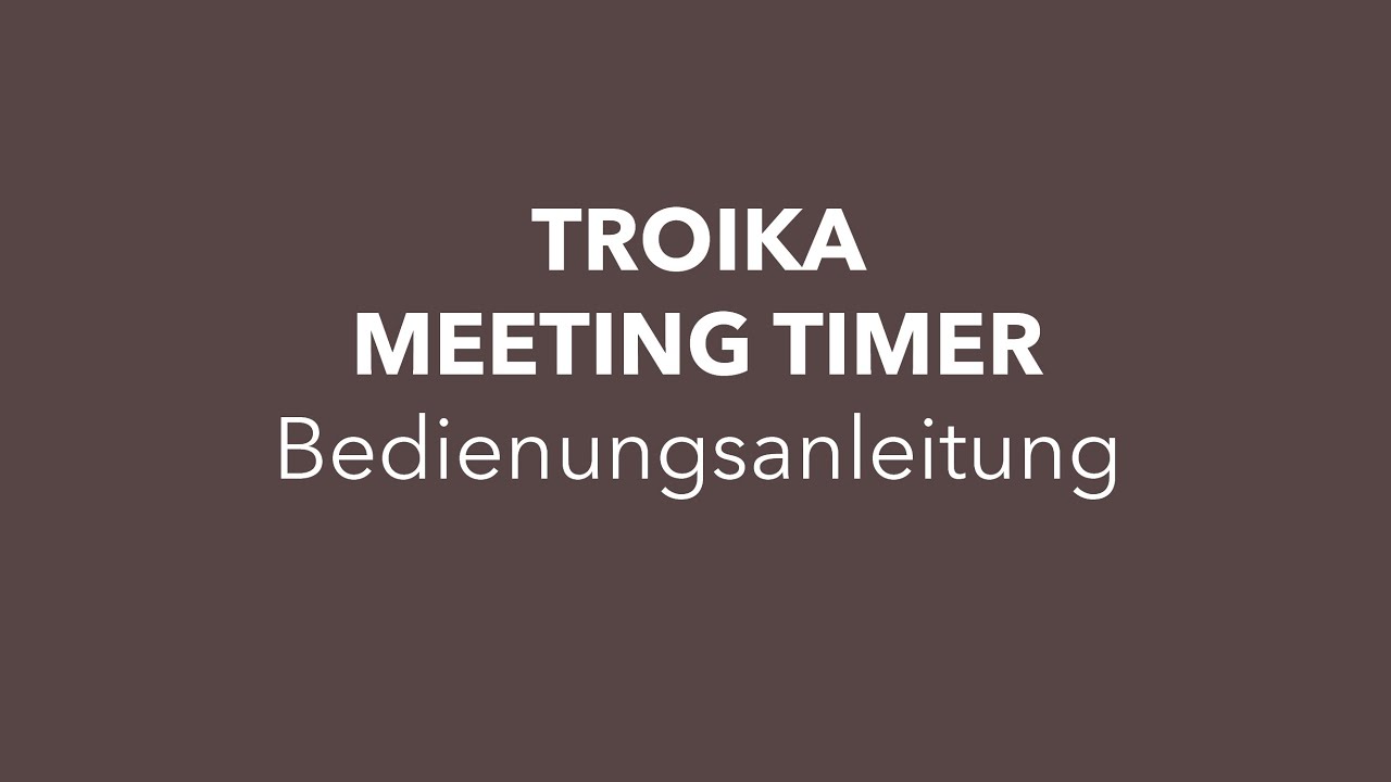 TROIKA MEETING TIMER (MTI04/BK) Operation Manual