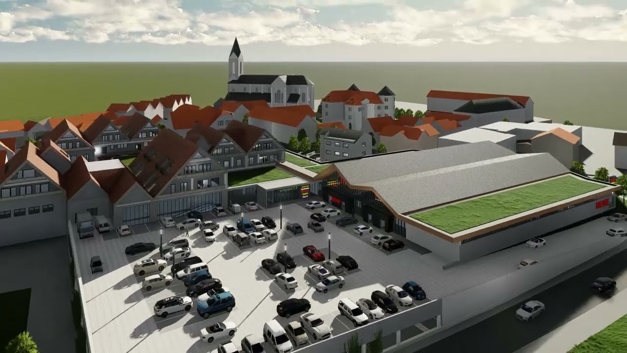 Entwurf Erfa Park 2.0 und Neubau Rewe Markt in Hardheim