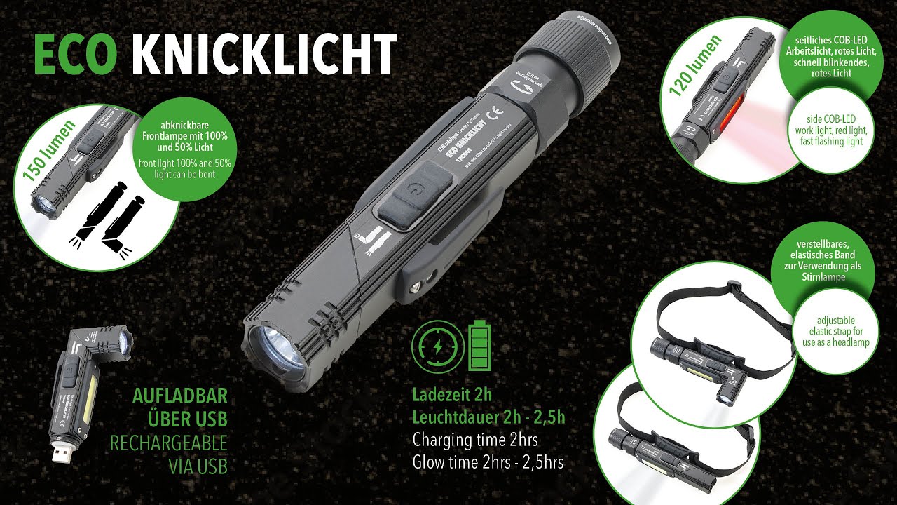 Taschenlampe | ECO KNICKLICHT | TOR55/BK