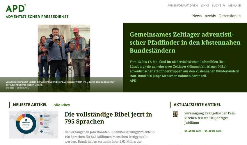 Gemeinsames Zeltlager adventistischer Pfadfinder in den küstennahen ...