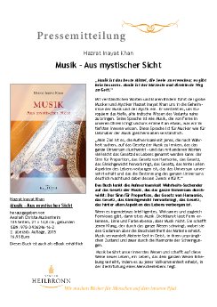 Musik - Aus mystischer Sicht von Hazrat Inayat Khan - Pressemitteilung.pdf
