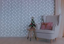 Luminea Home Control WLAN-LED-Lichtervorhang, 300 CCT-LEDs, dimmbar, App, IP44, 3x3 m