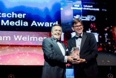 Laudator Mario Ohoven (l.) und Preisträger Wolfram Weimer