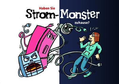 Mit der „Strom-Monster“-Postkarte können Haushalte zukünftig die Stromsparhelfer von Wabeq Bremen oder dem Förderwerk Bremerhaven ganz einfach anfordern.