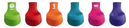 Die knallig-bunten Sitzsäcke von simply colors sind ein echter Hingucker im Kinderzimmer. Ab 39,95 Euro über www.simplycolors.de