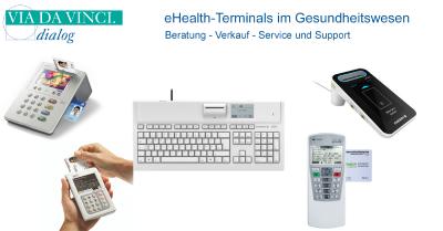 eHealth-Terminals im Gesundheitswesen, zugelassen für den Anschluss an die Telematikinfrastruktur in Arztpraxen, Zahnarztpraxen, Apotheken und Krankenhäuser
