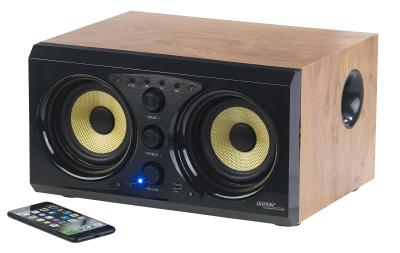 auvisio 2.0-Soundsystem MSX-400 im Holzgehäuse, Bluetooth 3.0, Musik-Player, 60 Watt
