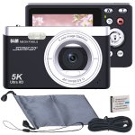 Somikon Digitale Kompaktkamera mit 64 MP, 5K, Autofokus, 16-facher Digitalzoom