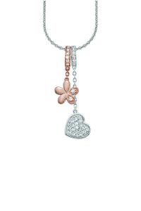 Collier | 42 / 45 cm, Zirkonia synth., Rosegold Plattierung, Sterling Silber 925, Anhänger ohne Schlaufe ca. 29 mm | UVP 69,95 € | 438728