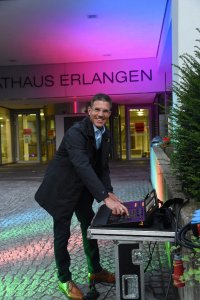 Christian Frank beim ersten Testlauf für ERleuchtet (c) Rainer Krugmann