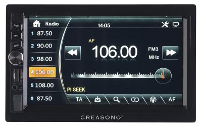 PX 2336 05 Creasono 2 DIN MP3 Autoradio mit Touchdisplay. Bluetooth und Freisprecher