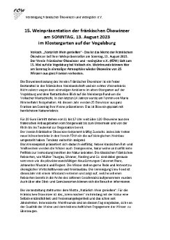 15. Weinpräsentation der fränkischen Ökowinzer am SONNTAG, 13. August 2023 im Klostergarten auf.pdf