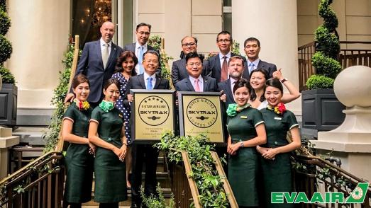 EVA AIR zum dritten Mal in Folge als SKYTRAX 5-Sterne-Airline zertifiziert - 5. Platz in den Top 10 Airlines der Welt und 1. Platz bei World's Best Airport Services