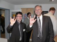 Kirchenrat Pfr. Klenk, Leiter des STZ und Bezirkstagspräsident Richard Bartsch  