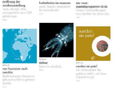»Neue Homepage. Abschluss der Neugestaltung« Landesmuseum Hannover