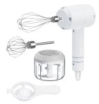 Rosenstein & Söhne 3in1-Akku-Handmixer, Zerkleinerer und Schneebesen, USB, 20 Watt