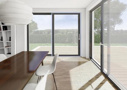 Winkhaus bietet jetzt auch für großformatige Fensterschiebetüren die raffinierte Technik zur Parallelabstellung für eine gesunde und effizienten Raumlüftung. Foto: Winkhaus