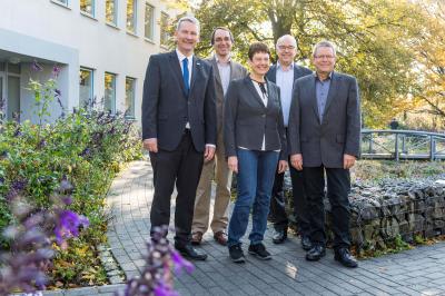 Das Organisationsteam der 47. Kontaktstudientage: Vorsitzender des Freundeskreises Marc-Guido Megies, Prof. Dr. Diemo Daum, Dr. Ilona Brückner, Prof. Dr. Henning Schacht und Prof. Dr. Rüdiger Anlauf (v.l.), Foto: Bettina Meckel