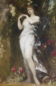 Hans Makart, Die Frau des Künstlers als Flora, 1883. Museum Wiesbaden, Sammlung Ferdinand Wolfgang Neess / Foto: Markus Bollen