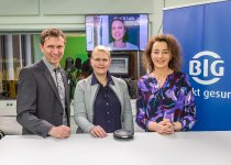 Die Beteiligten am BIGtalk (von links): Stefan Oschinski, Geschäftsbereichsleiter Versorgungsmanagement bei der BIG, Dr. med. Alix-Louisa Overlack-Großmann, Oberärztin an der Klinik für Innere Medizin II am St. Johannes Hospital Dortmund, Dr. Gabriele Gonschor von DasLab und Moderatorin Steffi Strecker.