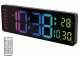 Lunartec Große Digital-Wanduhr mit 9-farbiger Anzeige, Thermometer, Taganzeige