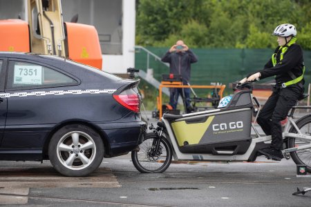 CaGo-Bike-Crashtest: Heckaufprall mit 25 km/h – durchgeführt beim unabhängigen CTS Crashtest-Service in Münster