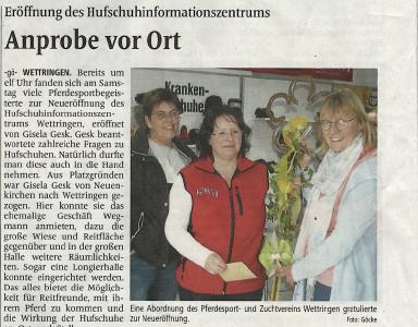 Die Eröffnung des Hufschuhinformationszentrums in Wettringen war ein Höhepunkt