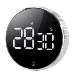 CASAcontrol Digitaler Küchen-Timer mit Drehrad, LCD-Display, Magnethalter & Alarm