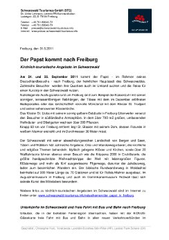 PM Der Papstbesuch in Freiburg, Angebote im Schwarzwald.pdf