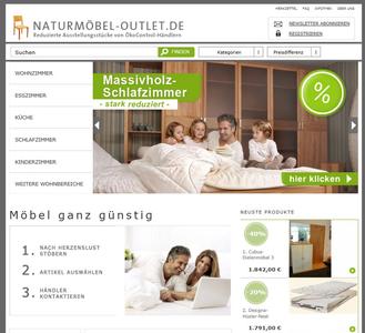 Naturmöbel-Outlet Screenshot