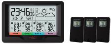 infactory Funk-Wetterstation mit 3 Funksensoren LCD-Display