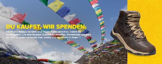 KEEN Innate x Sherpa Projekt Banner ©KEEN, KEEN-Markenbotschafter Jasper Doest sowie KEEN-Fans