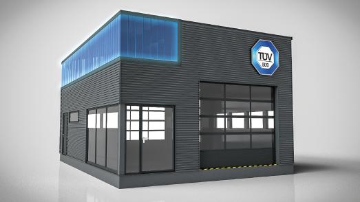 TÜV SÜD Blue Box: Die modulare Prüfstelle steht der klassischen Prüfstelle in technischer Ausstattung und Funktionalität in nichts nach