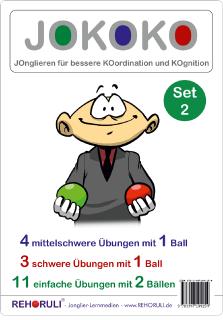 JOKOKO Set 2 - 7 (mittel-)schwere Übungen mit 1 Ball und 11 einfache Übungen mit 2 Bällen