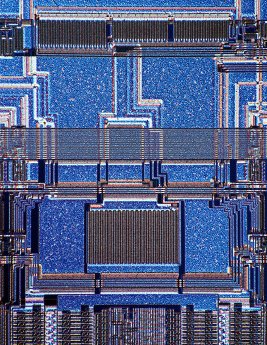 Manfred Kage, 4-Megabit-Chip, 1988, Auflichtinterferenzkontrast, 13x18 Dia - 250fache.bmp