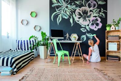 Anwendung Schultafellack Privat