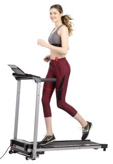 newgen medicals Laufband LF-403.mini mit XL-LCD-Touch-Display, Tablet-Halter, klappbar, 600 Watt