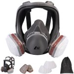 AGT Vollgesichts-Atemschutzmaske AS-110 mit 2 Gasfiltern und 10 Partikelfiltern