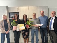 25-jährige Firmenjubiläen bei der BKK ProVita in Ingolstadt (v. l. n. r.): Anke Sander, Christine Kerschenlohr, Alexandra Deschler, Karlheinz Märkl, Michael Bauer und Walter Redl