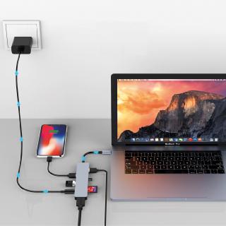 HZ 2799 08 Callstel USB Hub DeX Smartphone PC Adapter 3xUSB