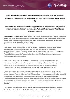 2019-06-19_Qatar Airways gewinnt vier Auszeichnungen bei den Skytrax World Airline Awards 2.pdf