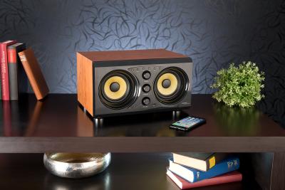 auvisio 2.0-Soundsystem MSX-400 im Holzgehäuse, Bluetooth 3.0, Musik-Player, 60 Watt