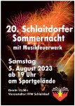 Grosses Musik-Feuerwerk, Open Air Disco & 20. Schlaitdorfer Sommernacht