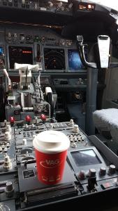 Siegerfoto vom VAG internen Fotowettbewerb - Der VAG Cup im Cockpit auf dem Weg nach Palma de Mallorca