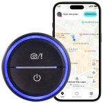 Lescars Akku-Gefahrenstellen-Warner mit Bluetooth und App, Multicolor-LED-Ring