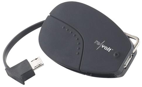 revolt Schlüsselanhänger-Powerbank mit 420 mAh & micro-USB-Kabel