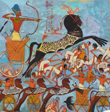 Ramses der Siegreiche - Wandmalerei Theben-West_(c) Barbara Kreißl.JPG