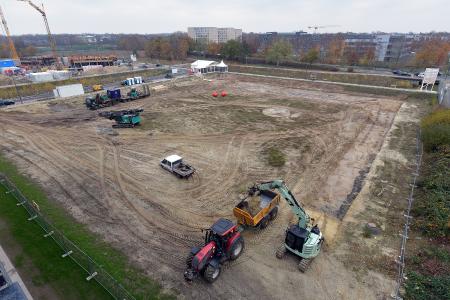 Das Baugelände im Technologiepark von oben fotografiert